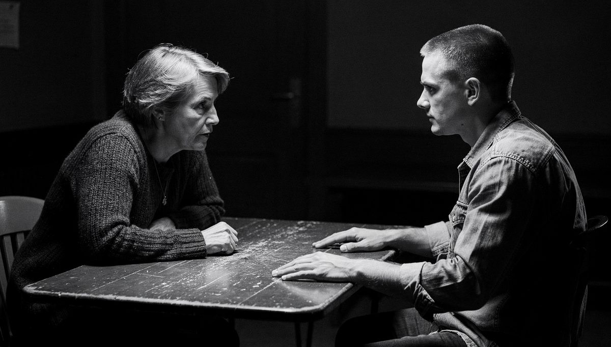 Two people in a tense toxic traits conversation at a table