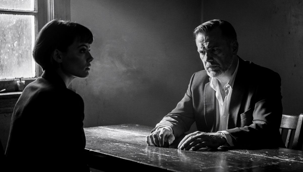 Man and woman in tense physical expression communication moment