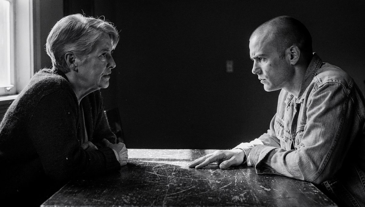 Two colleagues in tense emotional intelligence feedback conversation