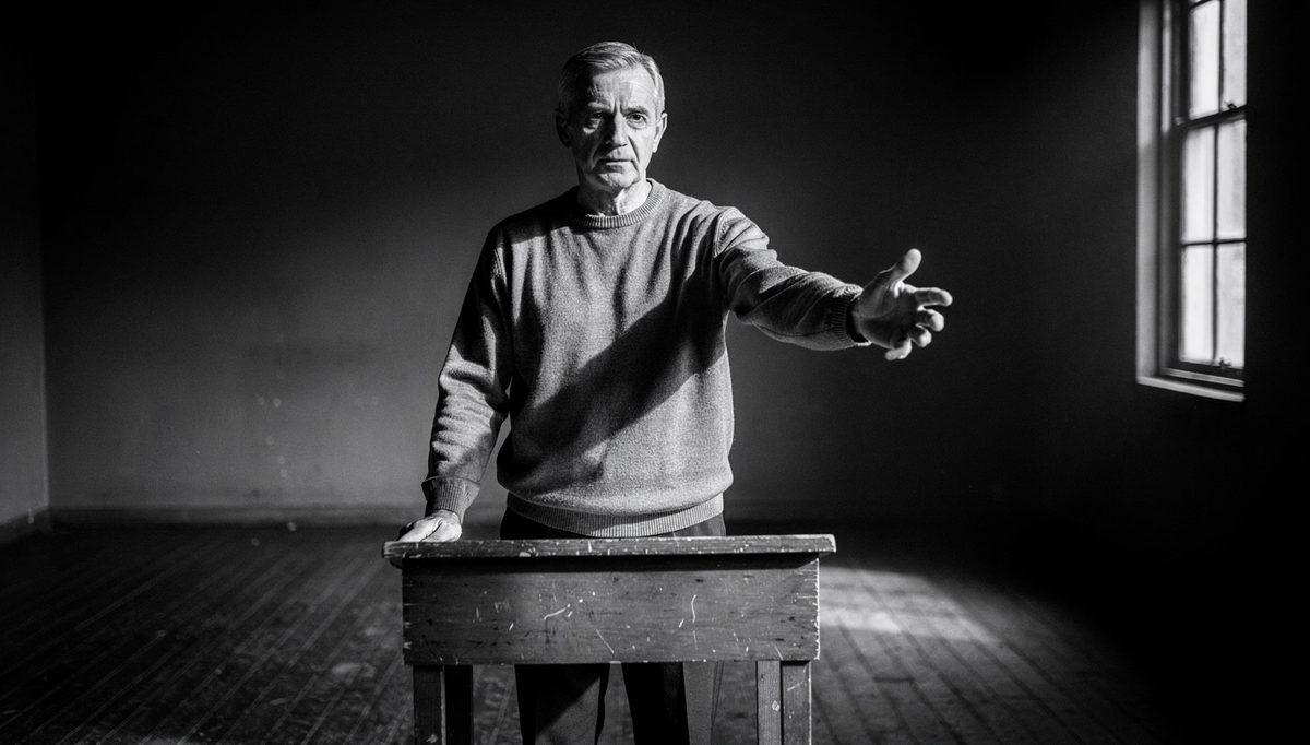Speaker demonstrating physical presence affects audience perception through gesture
