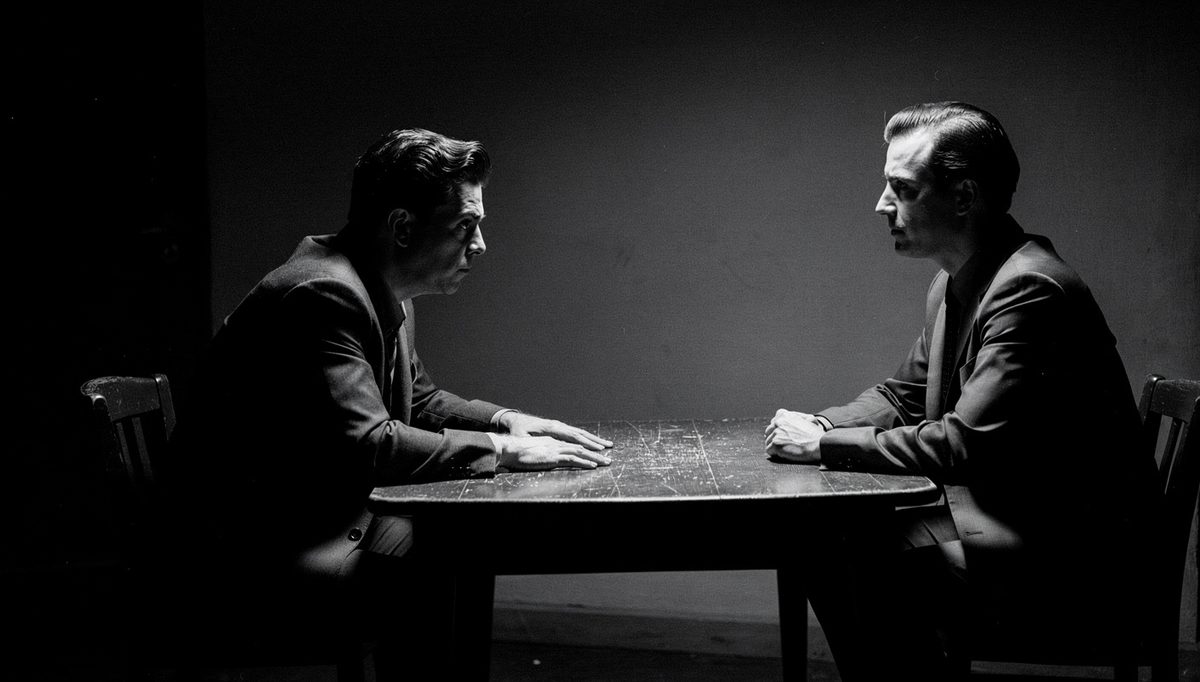 Two people using body language repair during relationship conversation