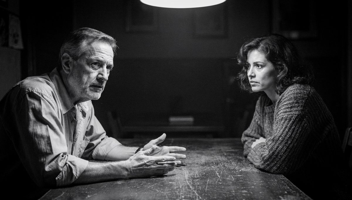 Two people in tense conversation showing congruent physical expression