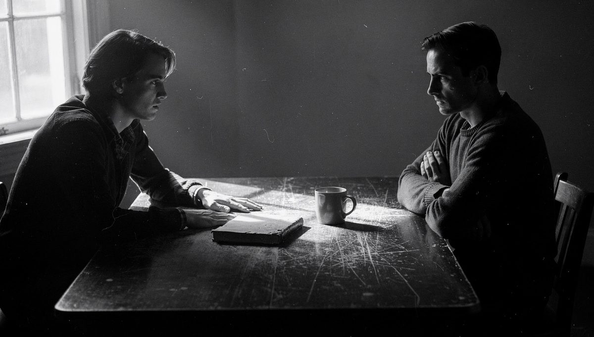 Two people using conversation opening icebreakers before a difficult talk