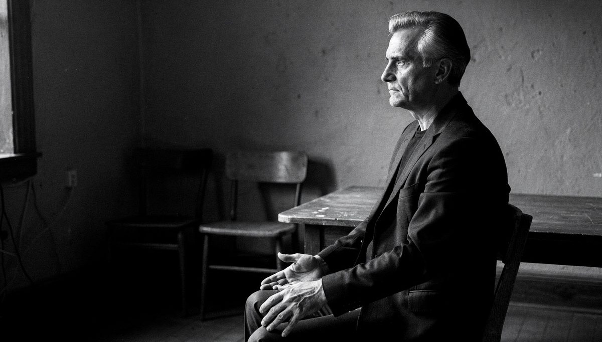 Man seated upright using patience body language in workplace