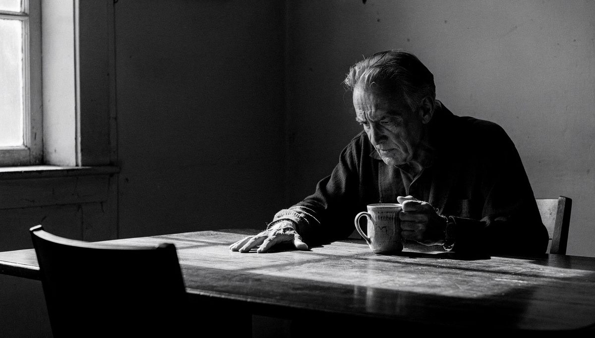 Older man at table rebuilding patient hearing burnout capacity