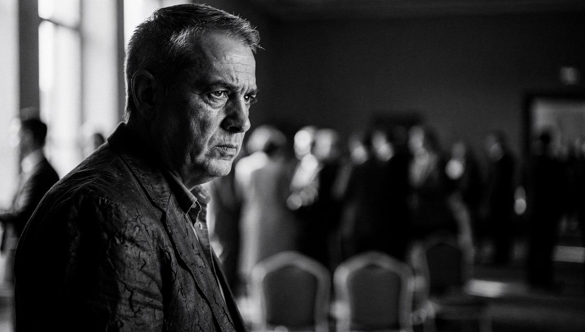 Man alone at wedding reception practicing icebreakers at weddings