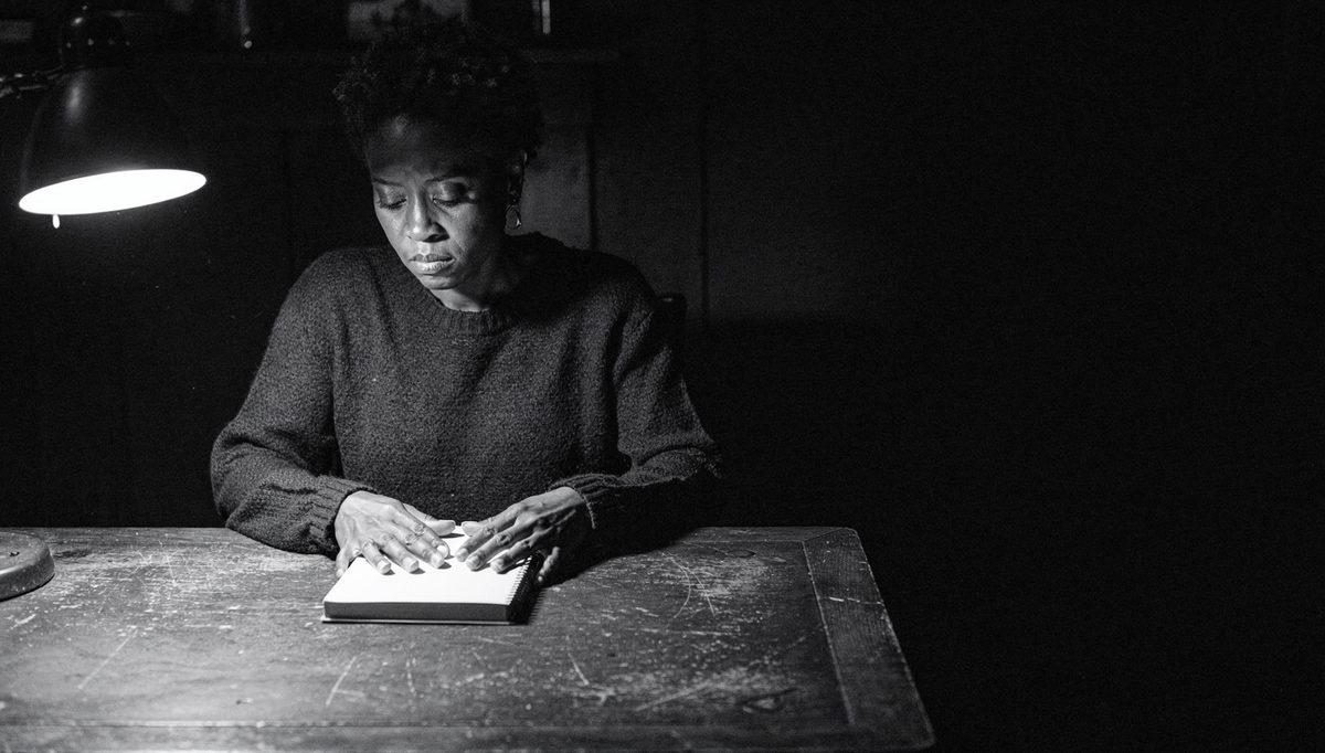 Woman preparing alone before a difficult conversation pre-mortem