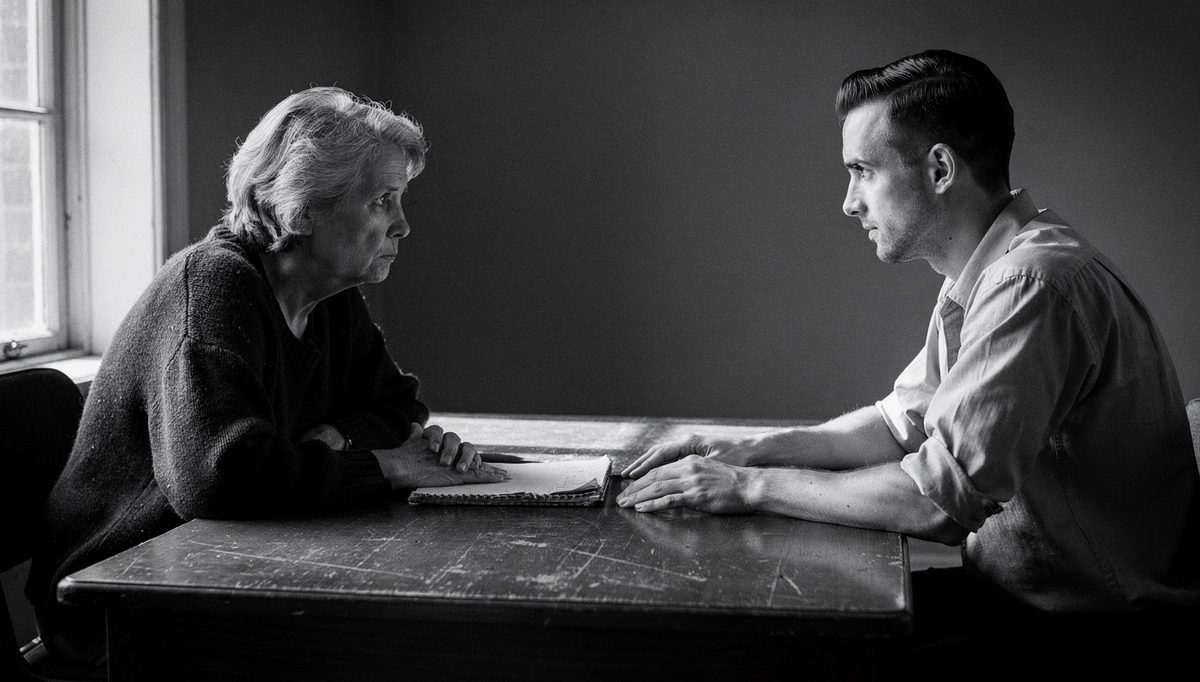 Two colleagues in focused S.B.I. method feedback conversation