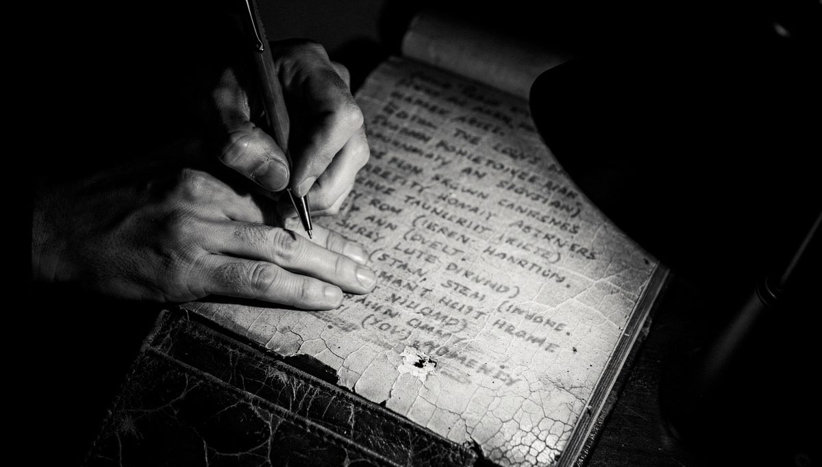 Hands writing notes on notebook, gaslighting toxic traits documentation