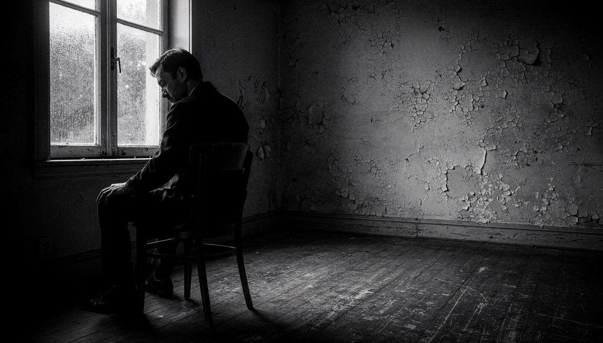 Solitary figure by window reflecting on emotional self-awareness