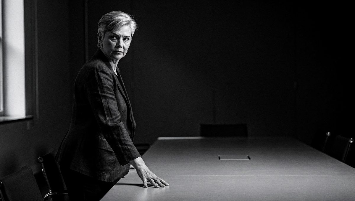 Woman with focused gaze demonstrating icebreaker tone delivery