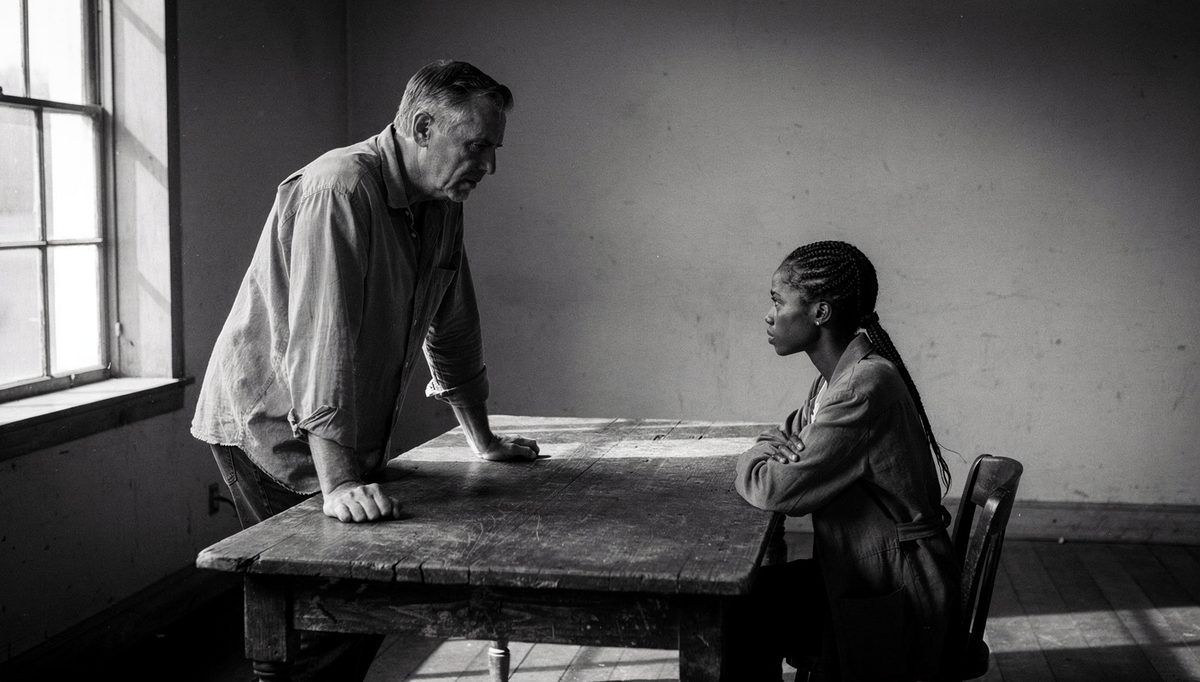 Man and woman in tense exchange showing physical expression examples