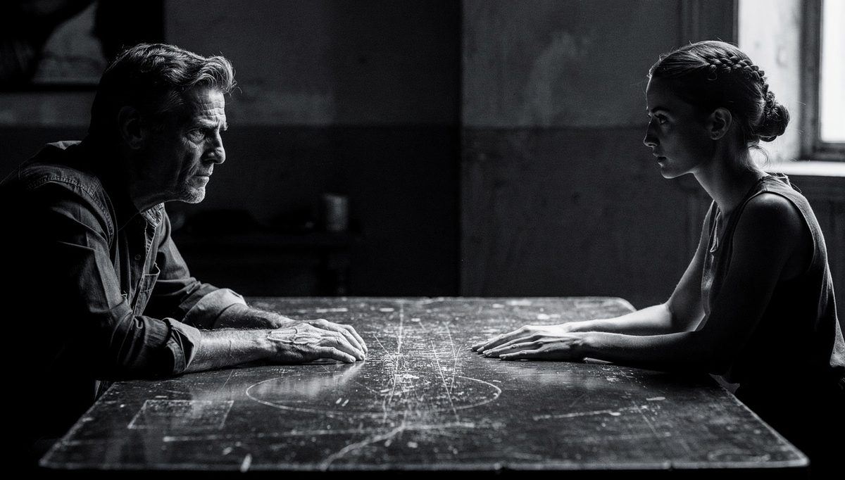 Two people in tense exchange showing physical expression anger response