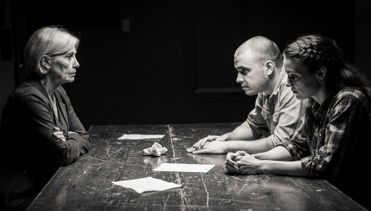 Team member sitting apart, isolation behavior scripts conversation scene