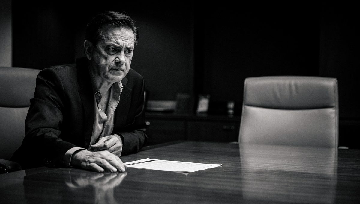 Leader alone at table, avoiding difficult conversations, leadership voice
