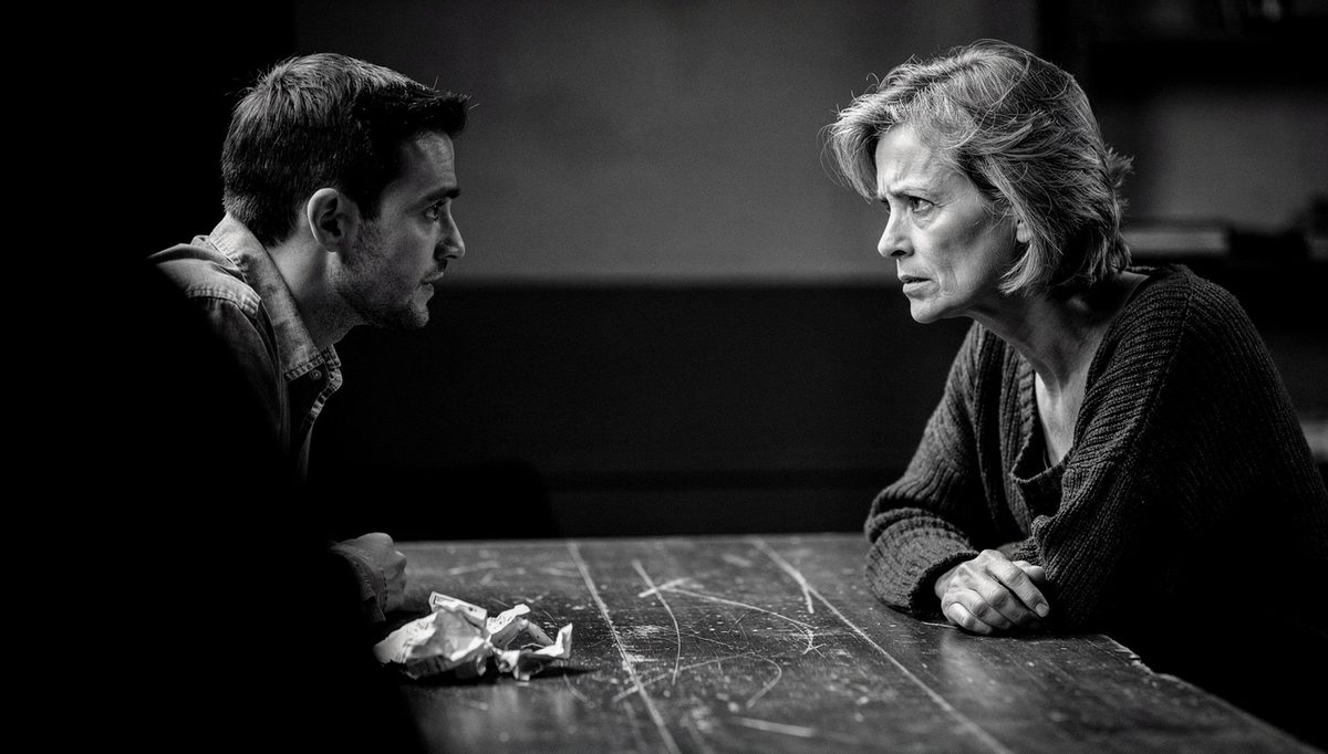 Two colleagues in tense focused conversation, emotional intelligence team dynamic