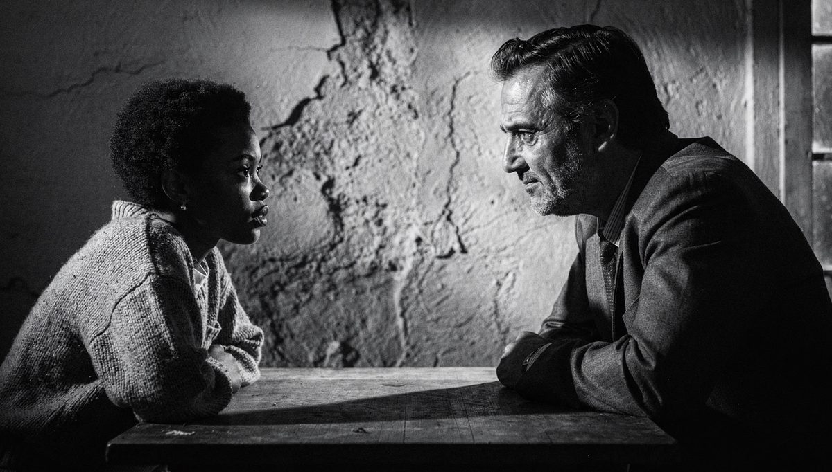 Two people in tense exchange illustrating toxic trait cluster dynamic