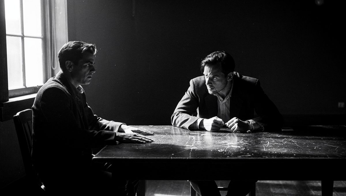 Two people in tense conversation illustrating co-regulation emotional control