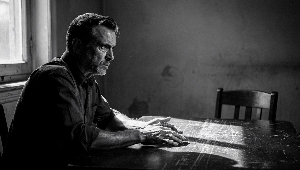 Man at table demonstrating anchoring in negotiation standoff
